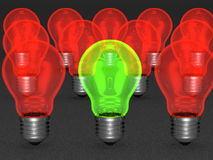 green among red lights pic